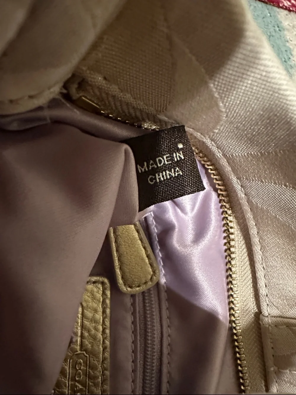 Coach Metallic Gold and Cream Signature Crossbody Shoulder/Crossbody Bag - Picture 15 of 15